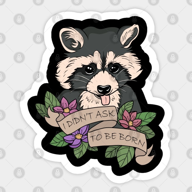 Raccoon Sticker by valentinahramov